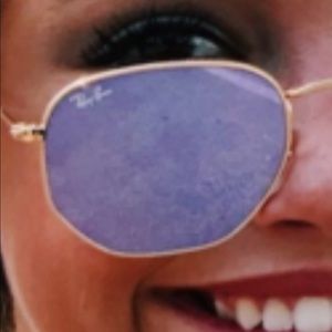 Ray-Ban Authentic Violet Hexagonal Sunglasses